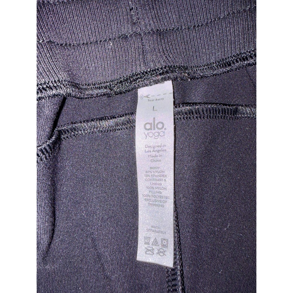 Alo Yoga Black Quilted Slim Tapered Joggers Womens Large Drawstring Puffer Pants - Picture 8 of 8